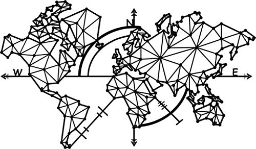 Metal World Map Decorative Wall Panel& World Map Wall Hanging | Metal World Map
