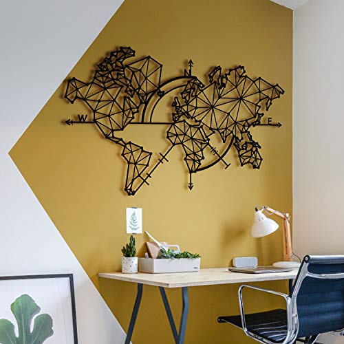 Metal World Map Decorative Wall Panel& World Map Wall Hanging | Metal World Map