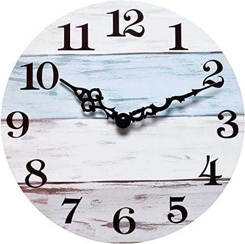 NUOVO Wall Clock Wood Grain Wall Clock Ocean Wall Clock Silent Wall Clock Number Quartz Wall Clock Large Decorative Wall Clock Quiet Wall Clock Home Office