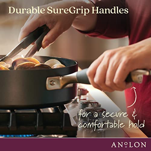 Anolon Advanced Home Hard Anodized Nonstick Pots and Pans/Cookware Set, 11 Piece - Moonstone