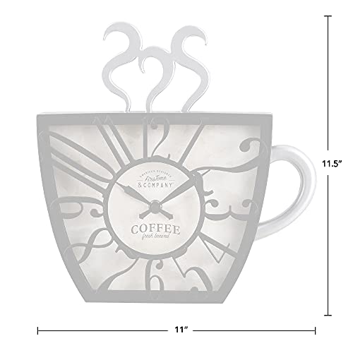 FirsTime & Co. Coffee Mug Wall Clock, Plastic, 11 x 2 x 11.5 inches