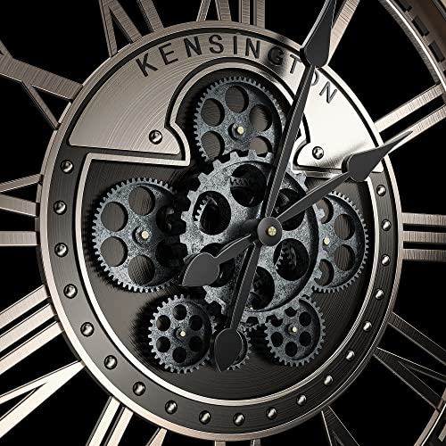 Large Industrial Steampunk Wall Clock with Gears