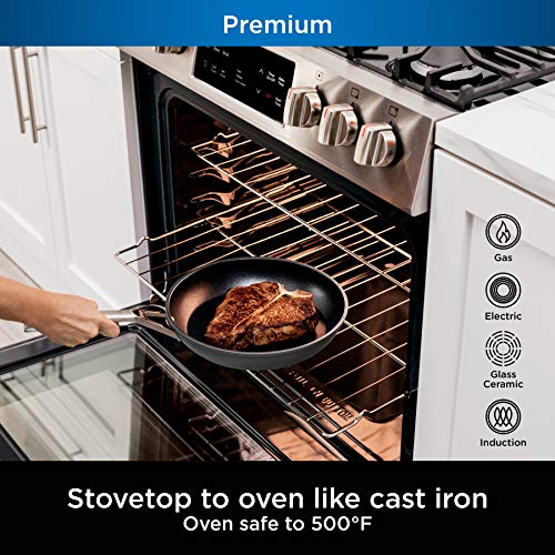 Ninja C39600 Foodi NeverStick Premium Hard-Anodized 13-Piece Cookware Set, Guaranteed to Never Stick, Nonstick, Durable, Oven Safe to 500°F, Grey