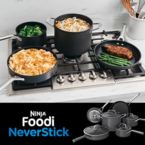 Ninja C39600 Foodi NeverStick Premium Hard-Anodized 13-Piece Cookware Set, Guaranteed to Never Stick, Nonstick, Durable, Oven Safe to 500°F, Grey