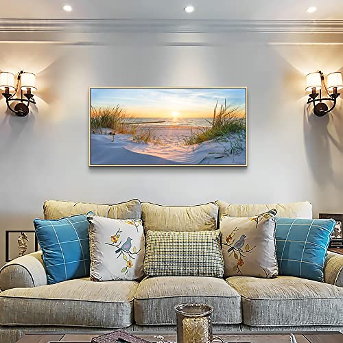 Large Sea Beach Canvas Wall Art - 24" x 48