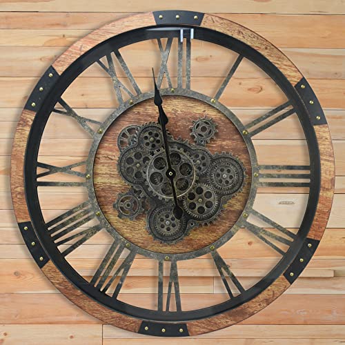 Oversized Rustic Steampunk Wall Clock 27