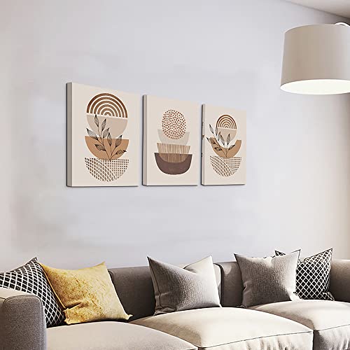 Boho Abstract Canvas Wall Art - 3 Piece Set