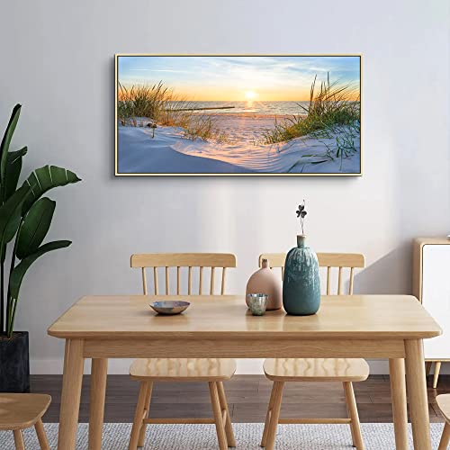 Large Sea Beach Canvas Wall Art - 24" x 48