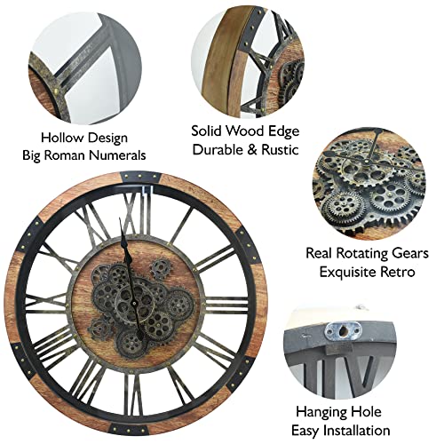 Oversized Rustic Steampunk Wall Clock 27