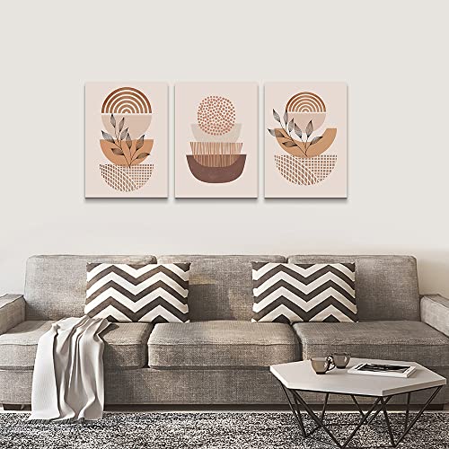 Boho Abstract Canvas Wall Art - 3 Piece Set