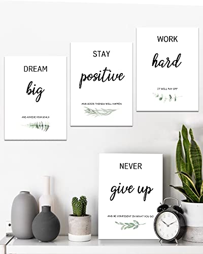 Drsoum Inspirational Wall Art Home Office Decor, Motivational Wall Decor for Bedroom Living Room Office Classroom, Positive Affirmations Quotes Poster Framed Art for Women Men Kids, Set of 6, 8"x10",Framed