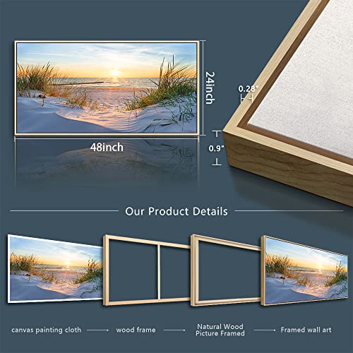 Large Sea Beach Canvas Wall Art - 24" x 48