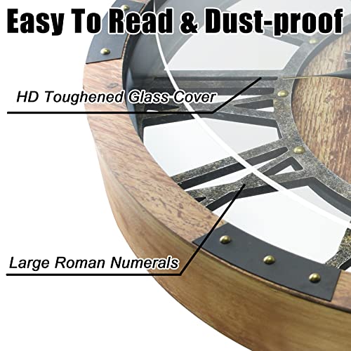 Oversized Rustic Steampunk Wall Clock 27