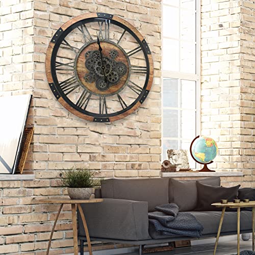 Oversized Rustic Steampunk Wall Clock 27