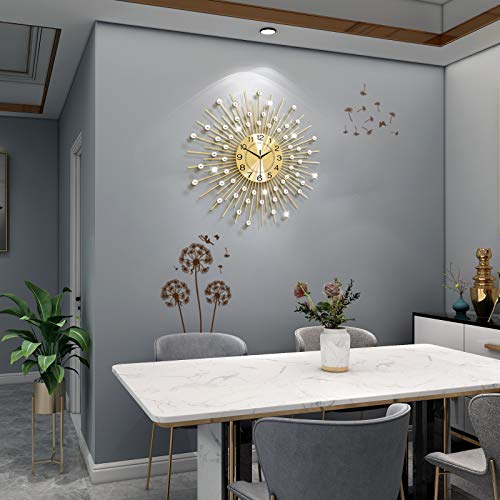 Large Gold Wall Clock – Silent, Battery Operated