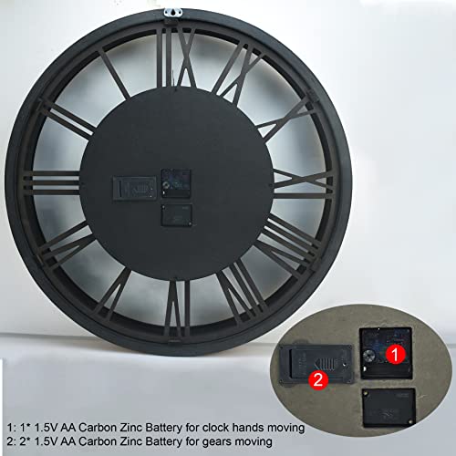 Oversized Rustic Steampunk Wall Clock 27