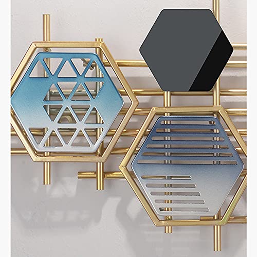 Wall Clock Modern Large Decorative Wall Clock 3D Art Wrought Iron Modern Clocks Mute Wall Clocks Living Room Corridors Quartz Clocks Fashion Home Wall Watches,Gold,115 * 50cm Wall Decor Clock