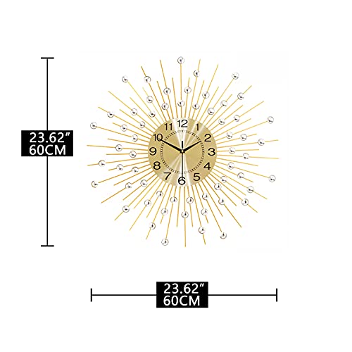 Large Gold Wall Clock – Silent, Battery Operated