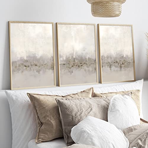 Beige and Gray Minimalist Abstract Wall Art