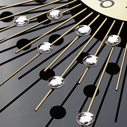 Large Gold Wall Clock – Silent, Battery Operated