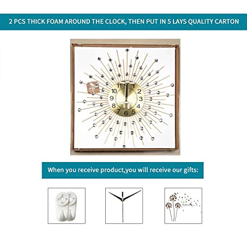 Large Gold Wall Clock – Silent, Battery Operated