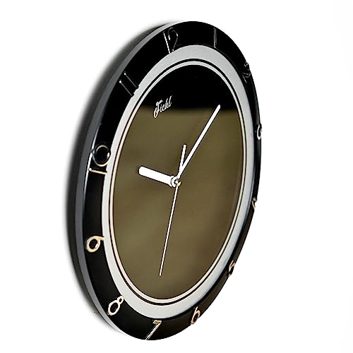 Fichl 11inch Nova Wall Clock Decorative for Kitchen,Home,Bedrooms,Office Modern Style Silent Non-Ticking (Black)