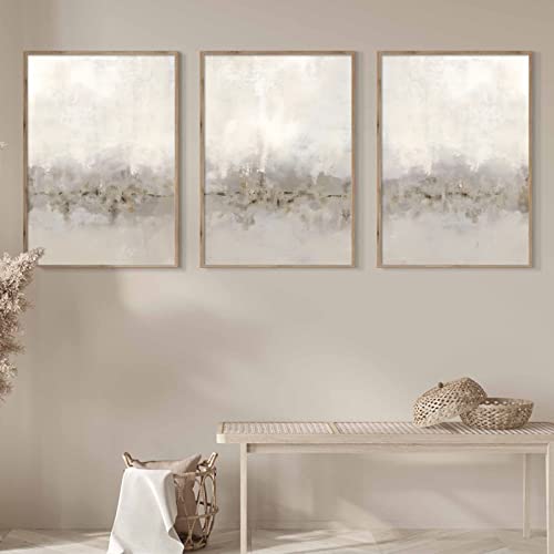 Beige and Gray Minimalist Abstract Wall Art