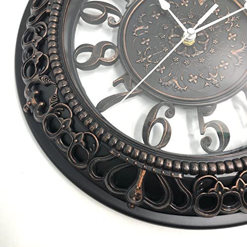 ANDSTAR 20 Inch Wall Clock Retro Farmhouse Easy to Read Wall Clocks Art Distressed Old-Fashioned Silent Wall Clock Large Retro Rustic Country Decorative for Kitchen Living Room Bedroom(Antique Black)