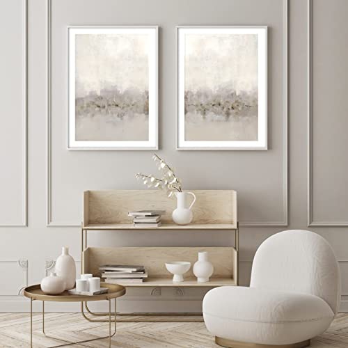 Beige and Gray Minimalist Abstract Wall Art