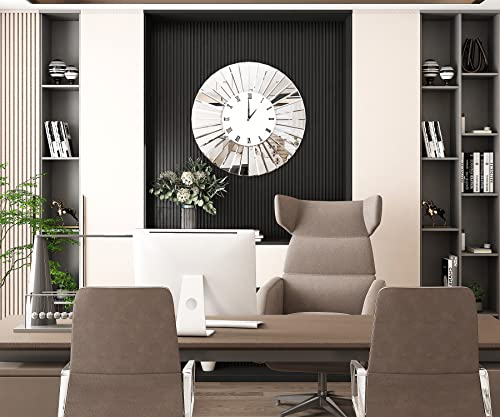 Modern 24" Mirrored Wall Clock for Any Room