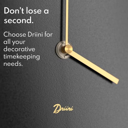 Driini Modern Pendulum Wall Clock - Decorative and Unique Metal Frame, with 8 Inch Face - Contemporary, Minimalist Design, with Silent Battery Operation - Includes Both Black and Gold Pendelum