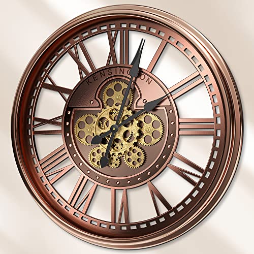 28-Inch Oversized Industrial Wall Clock in Red Bronze