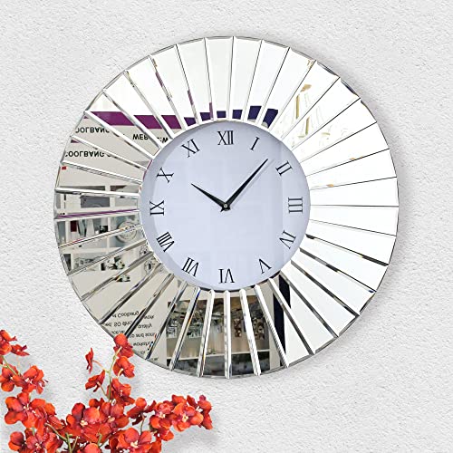 Modern 24" Mirrored Wall Clock for Any Room
