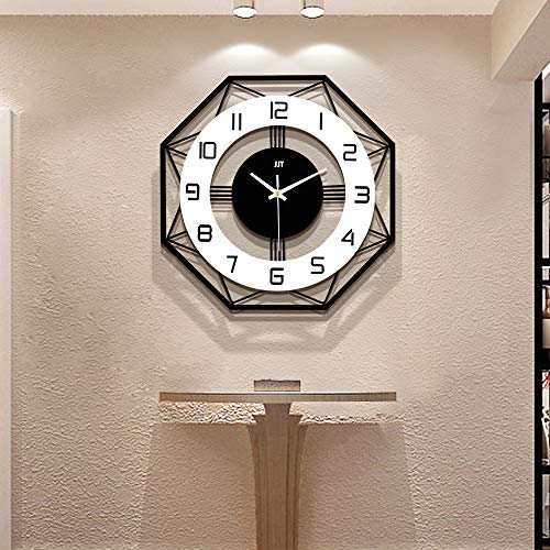 JUJUDA Large Wall Clocks for Living Room Decor Modern Silent Wall Clock for Home House Kitchen Bedroom Decorative Big Wall Clock Non Ticking Battery Operated Quartz for Bathroom Outdoor Indoor 17 Inch