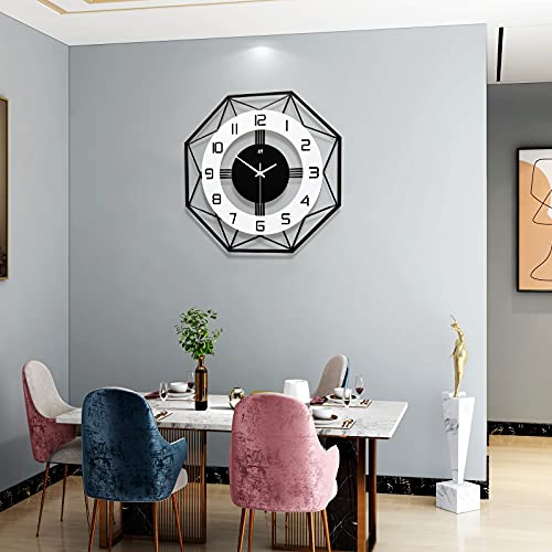 Modern 17-Inch Silent Wall Clock for Home Decor