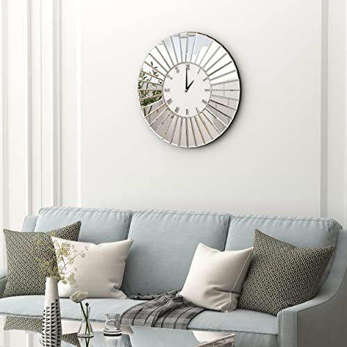 Modern 24" Mirrored Wall Clock for Any Room