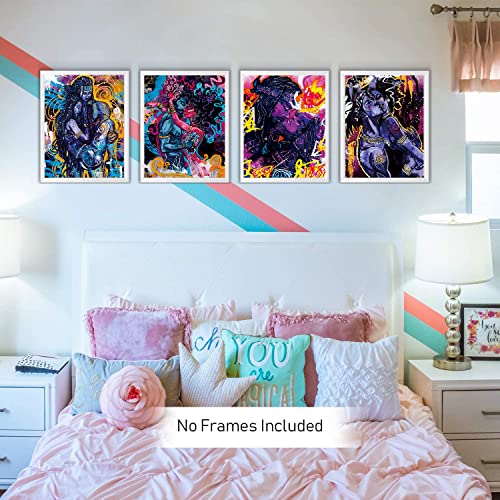 Colorful African American Couples Wall Art Set