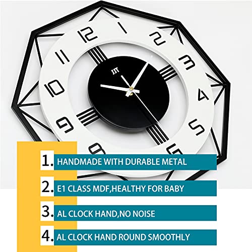Modern 17-Inch Silent Wall Clock for Home Decor