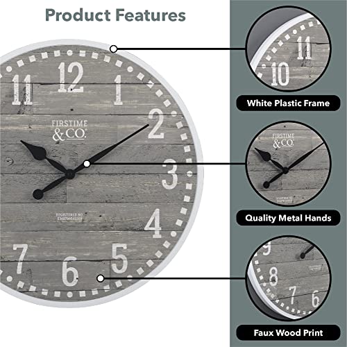 FirsTime Gray Arlo Large Vintage Wall Clock
