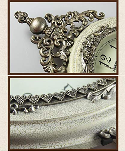 SHISEDECO Elegant, Traditional, Decorative, Hand Painted Modern Grandfather Wall Clock Fancy Ethnic Luxury Handmade Decoration, Swinging Pendulum for New Room or Office. Large. 29.5 Inch. (White)