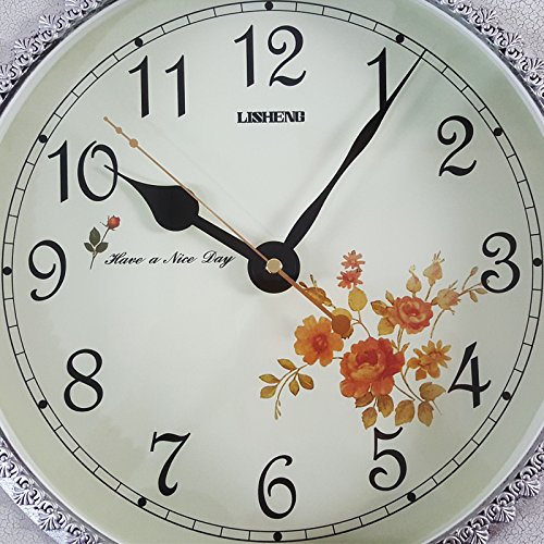 SHISEDECO Elegant, Traditional, Decorative, Hand Painted Modern Grandfather Wall Clock Fancy Ethnic Luxury Handmade Decoration, Swinging Pendulum for New Room or Office. Large. 29.5 Inch. (White)