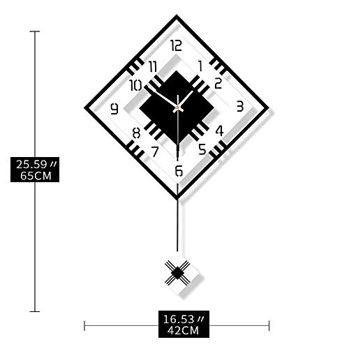 FLEBLE Modern Large Wall Clocks for Living Room Decor Silent Decorative Wall Clock Battery Operated Non-Ticking for Office Kitchen Bedroom 20 Inch Black Wood Pendulum Wall Watch Clocks for Home Indoor