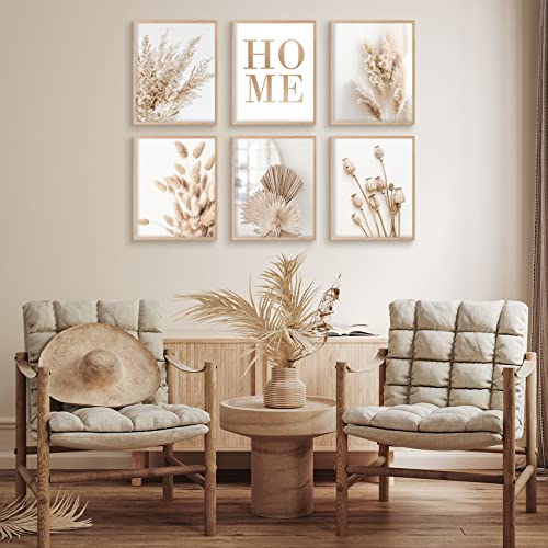 Canssape Set of 6 Nature Wall Decor Botanical Wall Art Prints 8x10in Beige Sage Green Room Decor Aesthetic Love Wall Decor for Bedroom Botanical Posters for Living Room Wall Decor Landscape Poster Unframed (Home)