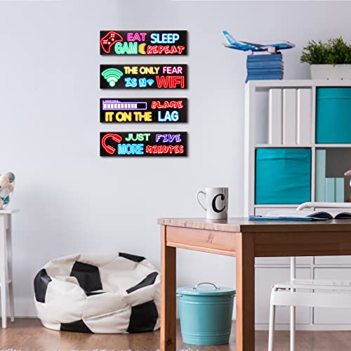 Colorful Gaming Wall Art Set for Kids Decor