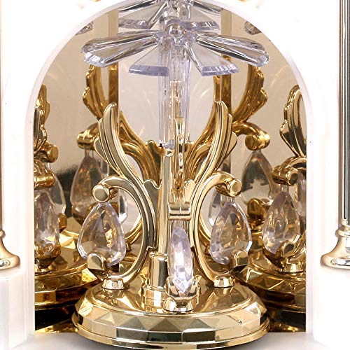 CUYOU Musical Motion Chime Wall Clock with Rotating Pendulum, Decorative Wall Clock, 18 Melodies, for Home, Hotel, Library or Church Decor.