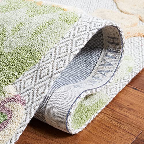 Safavieh Glamour Collection 8' x 10' Pink/Grey GLM602P Handmade French Country Floral Wool Area Rug