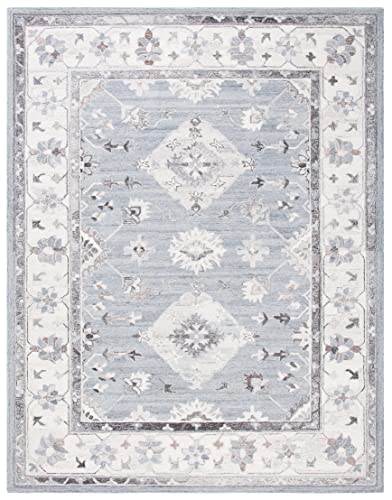 Safavieh Suzani Collection 10' x 14' Grey/Ivory SZN331A Handmade Boho Wool Area Rug