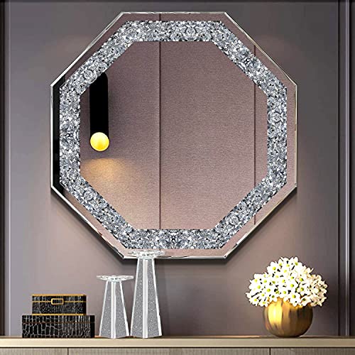 Wocred Wall Mirror.Crushed Diamond Glass Mirror. Refined Special-Shaped Decorative Mirror for Bathroom,Living Room,Bedroom.(20"x20")