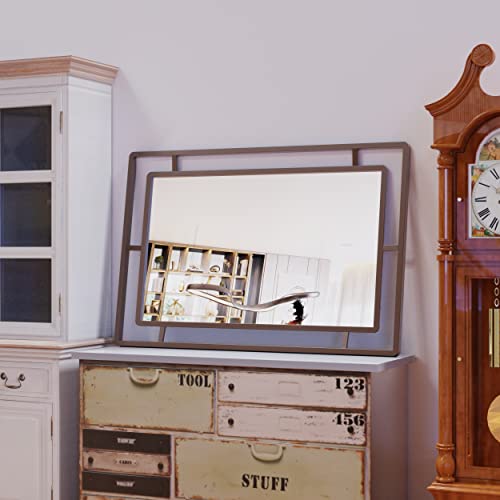 Rust Color Metal Frame Farmhouse Wall Mirror 45"x30