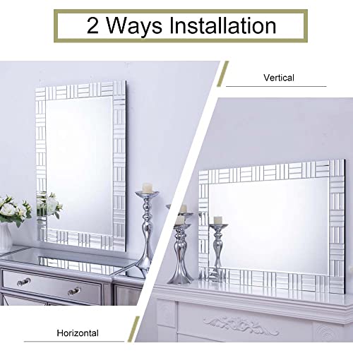 Large Rectangle Wall Mirror for Bathroom & Decor